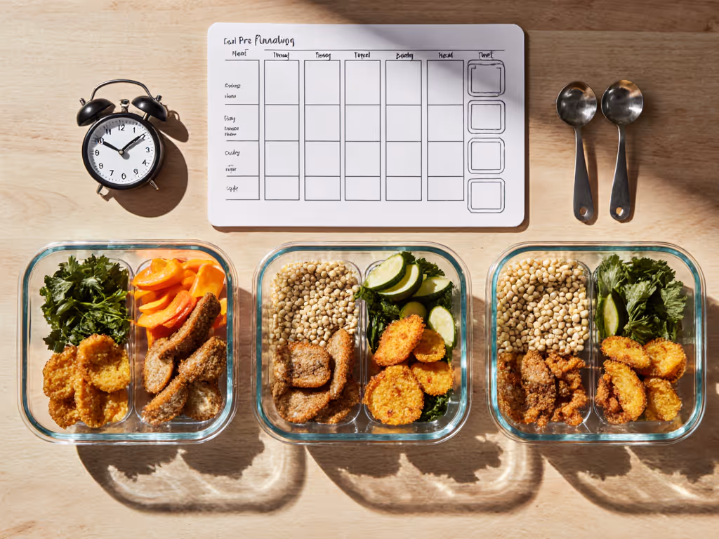 air_fryer_meal_prep_workflow_showing_organized_containers_and_timing_chart